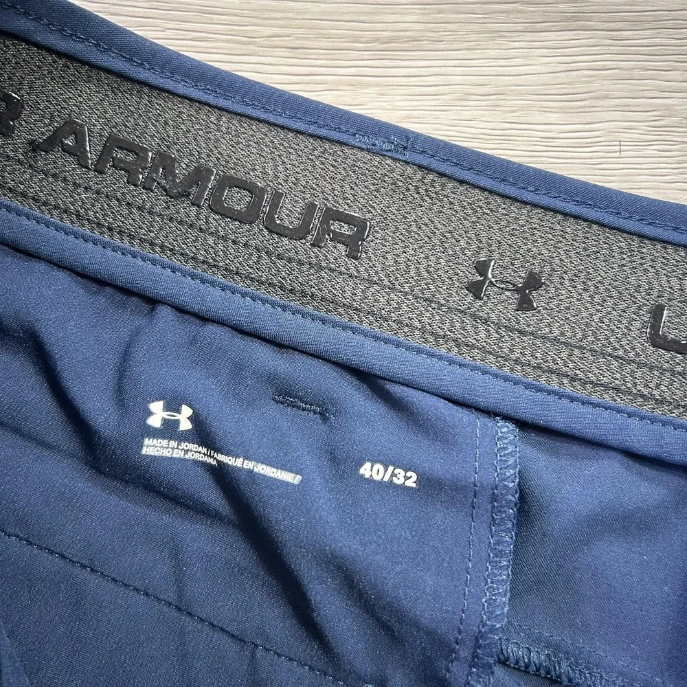 Under Armour Drive Golf Pants Mens 40x32 Navy Blue Performance Chino 1364407‎